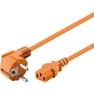 Abgewinkeltes Kaltgeräte-Anschlusskabel, 5 m, Orange