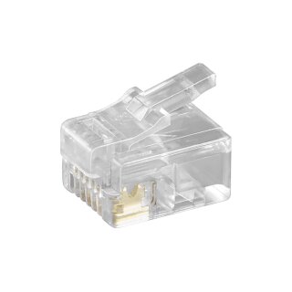 RJ12-Westernstecker für Flachkabel, 6 polig