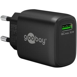 USB-A QC Schnellladegerät (18 W) schwarz