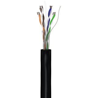 CAT 6 Outdoor Netzwerkkabel, U/UTP, schwarz