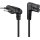 goobay - Anschlusskabel mit Eurostecker abgewinkelt, 5 m, schwarz - Eurostecker (Typ C, CEE 7/16) 90° > Gerätebuchse C7 90°