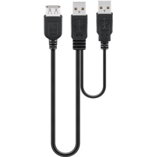 USB 2.0 Hi-Speed Dual-Power Kabel, schwarz
