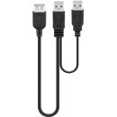 USB 2.0 Hi-Speed Dual-Power Kabel, schwarz
