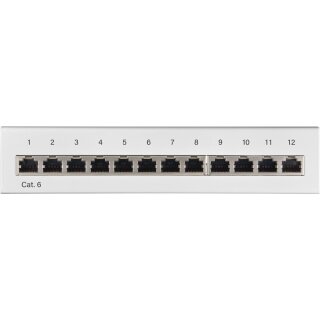 CAT 6 Mini/Desktop Patch Panel, 12 Port, (1 HE)