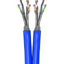 CAT 7A+ Duplex-Netzwerkkabel, S/FTP (PiMF), blau