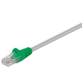 CAT 5e Crossover-Patchkabel, U/UTP, grau-grün