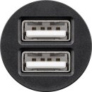 Dual-USB Auto-Ladegerät - Kfz-Ladeadapter mit 2x USB-Anschlüsse (12 W), schwarz