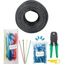 CAT 6 Outdoor Netzwerkkabel-Set, U/UTP, schwarz