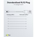 goobay - Modularverlängerungskabel 3 Meter - Kupferkaschierter Aluminiumleiter (CCA), RJ12-Stecker (6P6C) > RJ12-Buchse (6P6C)