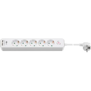 Steckdosenleiste 5-fach mit Schalter und USB