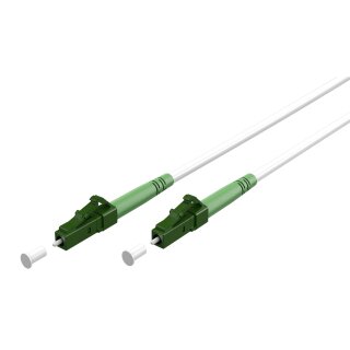 Glasfaserkabel (FTTH), Singlemode (OS2) White, (Simplex) - 1 Meter - LC-APC (8°) Stecker > LC-APC (8°) Stecker, halogenfreier Kabelmantel (LSZH), Lichtwellenleiter (LWL)