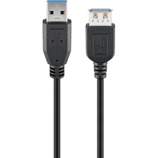 USB 3.0 SuperSpeed-Verlängerungskabel, Schwarz