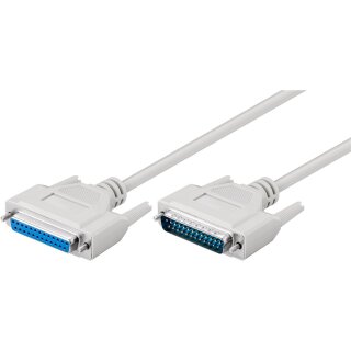 D-SUB 25 pin Verlängerungskabel, Stecker/Buchse, seriell 1:1