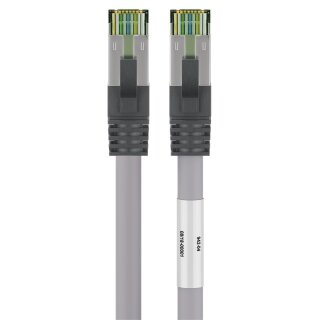 RJ45 (CAT 6A, 500 MHz) Patchkabel mit CAT 8.1 S/FTP Rohkabel, grau