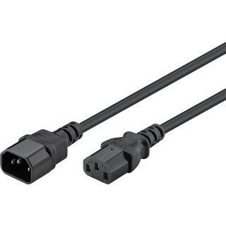 Kaltgeräte Verlängerungskabel, 1,5 m, schwarz