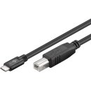 USB-C™ auf B Kabel, schwarz