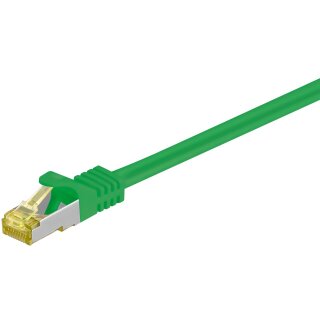 RJ45 Patchkabel CAT 6A S/FTP (PiMF), 500 MHz mit CAT 7 Rohkabel, grün