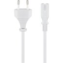 goobay - Anschlusskabel Eurostecker, 1,5 m, Weiß - Eurostecker (Typ C, CEE 7/16) > Gerätebuchse C7