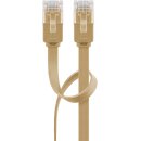 CAT 6 Flach-Patchkabel, U/UTP, hellbraun