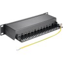 CAT 6a 10-Zoll (25,4 cm) Patch Panel, 12 Port, (1 HE)