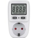 Digitales Energiekostenmessgerät / Stromzähler - weiß/grau IP20 Pb
