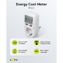 Digitales Energiekostenmessgerät / Stromzähler - weiß/grau IP20 Pb