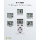 Digitales Energiekostenmessgerät / Stromzähler - weiß/grau IP20 Pb