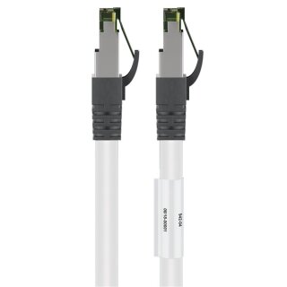 RJ45 (CAT 6A, 500 MHz) Patchkabel mit CAT 8.1 S/FTP Rohkabel, weiß