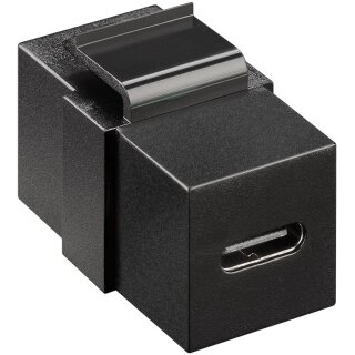 Keystone-Modul USB-C™-Verbinder, USB 3.2 Gen 2 (10 Gbit/s), schwarz - USB-C™-Buchse > USB-C™-Buchse