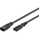 Verlängerungskabel C7/C8, 2 m, Schwarz