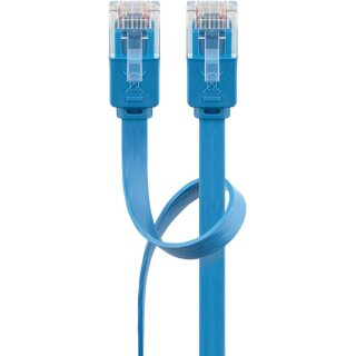 CAT 6 Flach-Patchkabel, U/UTP, blau