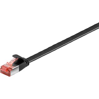 CAT 6 Flach-Patchkabel /Lankabel mit RJ45-Anschlüssen- schwarz 0,5m