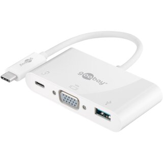 USB-C™ Multiport-Adapter auf USB-A (USB 3.0), VGA, USB-C™ (PD), weiß