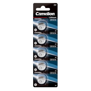 Camelion - CR1616 - 3 Volt 50mAh Lithium Knopfzelle 5er Blister - 16,0 x 1,6mm