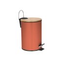 Treteimer - 3 l - Terracotta Metall - Bambusdeckel