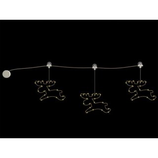 Linear Serie LED - reindeers - 90 x 30 cm - 54 warm white microlamps - batteries not provided