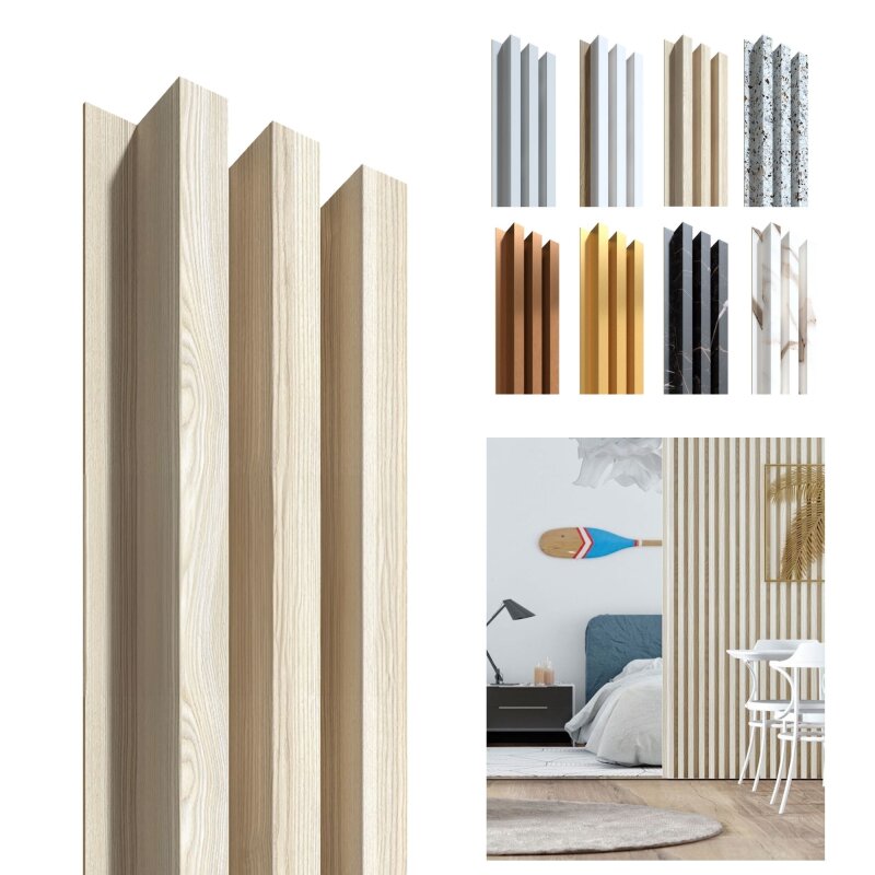 Dekoplatte Esche-Esche, 1250 x 172mm, 3 Lamellen 30 x 40mm, HDF 3.2mm (4Stk)