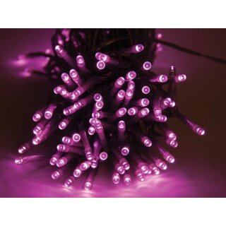 Rainbowlight LED - 10 m - 90 Lampen - Flamingo rosa - schwarzes Kabel - Modulator - 24 V
