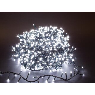 Shimmerlight LED - 34 m - 1500 weiße Lampen - grüner Draht - Modulator - 24 V