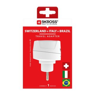 Reiseadapter Europe to Switzerland, Italy and Brazil