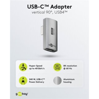 USB-C™-Adapter vertikal 90° rotiert, USB4™
