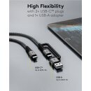 2in1 USB-Textilkabel, spacegrau/silber, 1 m