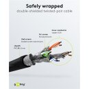 GHMT-zertifiziertes CAT 8.1 Patchkabel, S/FTP (PiMF), 1 m, schwarz, 5er-Set