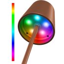 Kabellose LED-Tischleuchte RGBW, Bronze
