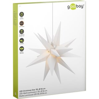 LED-Weihnachtsstern 3D, Ø 56 cm, batteriebetrieben
