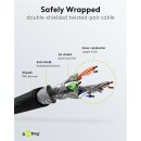 CAT 6A Patchkabel, S/FTP (PiMF), 1 m, schwarz, 10er-Set