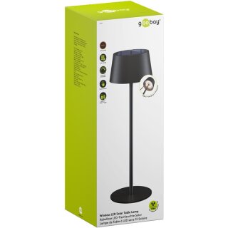 Kabellose LED-Tischleuchte Solar, schwarz