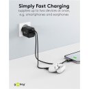 USB-C™ PD GaN Dual-Schnellladegerät Nano (20 W) schwarz