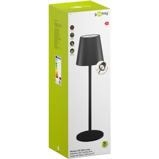 Kabellose LED-Tischleuchte, schwarz