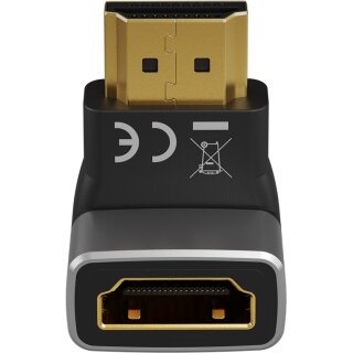 HDMI™-Winkeladapter 270° vertikal, 8K @ 60 Hz, vergoldet